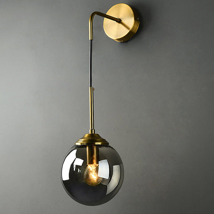 Skørter | Globe Glass Wall Mounted Light Fixture Contemporary 1 Main Gold Wall Light for Bedroom