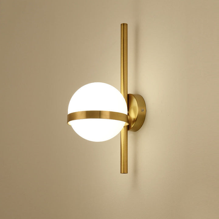 Lisslune | Opal Glass Orb Wall Light Modern 1-Bulb Wall Light Lamp for Living Room