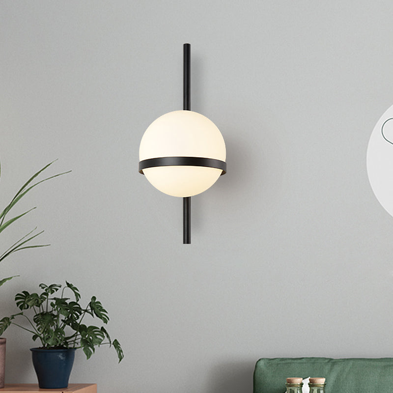 Lisslune | Opal Glass Orb Wall Light Modern 1-Bulb Wall Light Lamp for Living Room