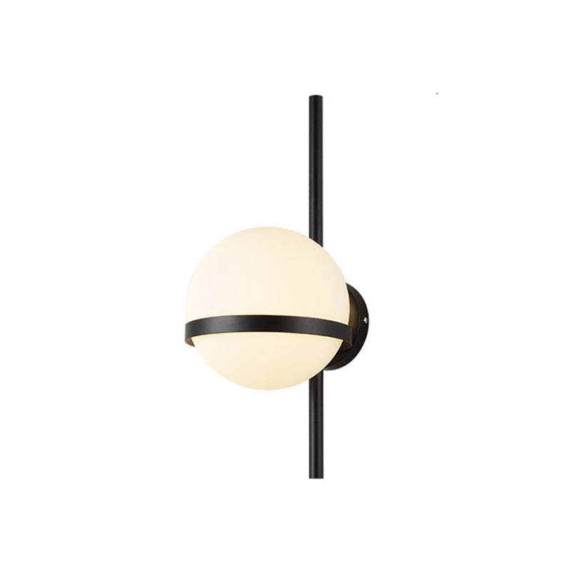 Lisslune | Opal Glass Orb Wall Light Modern 1-Bulb Wall Light Lamp for Living Room