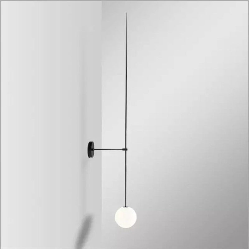Skørter | Orb Corridor Wall Lamp Housing Milk Glass 1-Light Simple Wall Sconce with Pencil Arm
