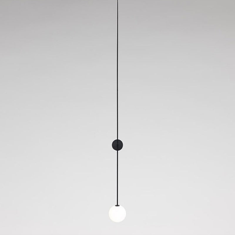 Skørter | Orb Corridor Wall Lamp Housing Milk Glass 1-Light Simple Wall Sconce with Pencil Arm