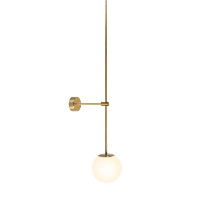 Skørter | Orb Corridor Wall Lamp Housing Milk Glass 1-Light Simple Wall Sconce with Pencil Arm