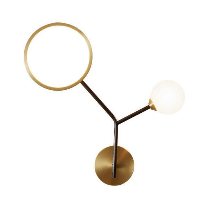 Lisslune | Cream Glass Modo Wall Scone Lamp Minimalist LED Wall Lighting Fixture for Bedroom