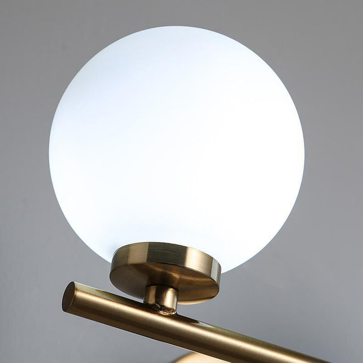 Lisslune | Globe Shade Wall Lamp Modernist Opal Glass 1-Lamp Gold Wall Lamp for Washroom