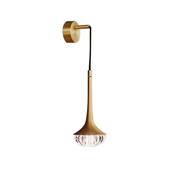Lisslune | Clear Textured Glass Flared Wall Light Sconce Modern 1 Bulb Wall Mounted Lighting for Living Room