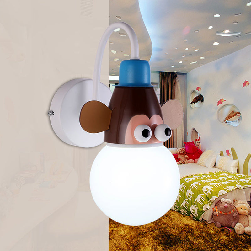 Skørter | Metal Animal Face Wall Lamp 1 Head Cartoon Wall Lamp for Children's Room Bathroom