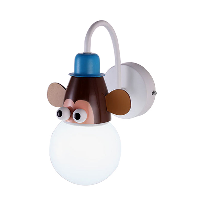 Skørter | Metal Animal Face Wall Lamp 1 Head Cartoon Wall Lamp for Children's Room Bathroom