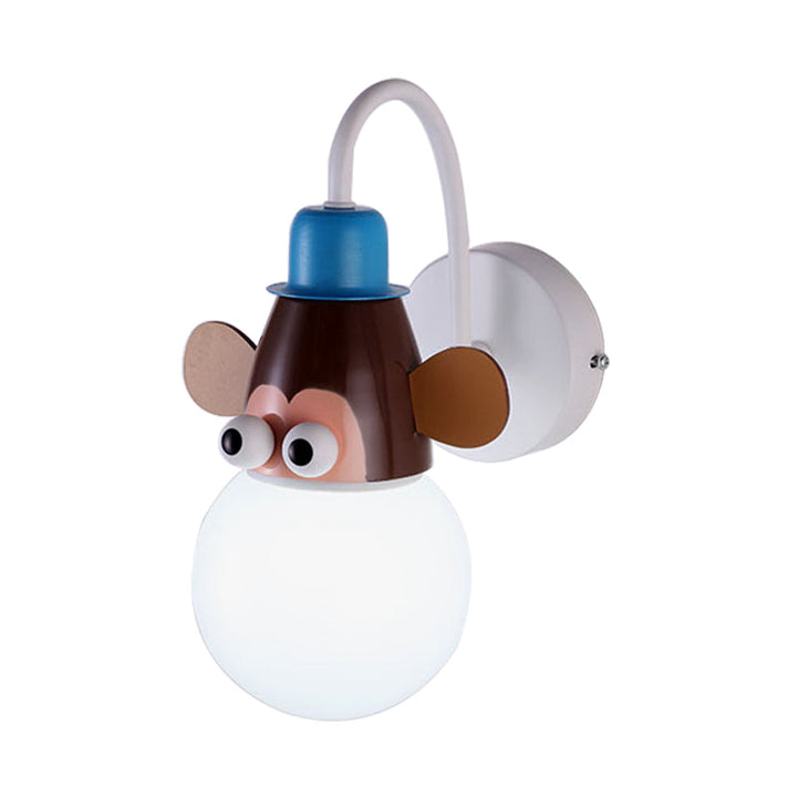 Skørter | Metal Animal Face Wall Lamp 1 Head Cartoon Wall Lamp for Children's Room Bathroom