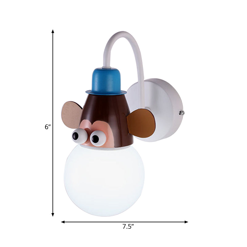 Skørter | Metal Animal Face Wall Lamp 1 Head Cartoon Wall Lamp for Children's Room Bathroom