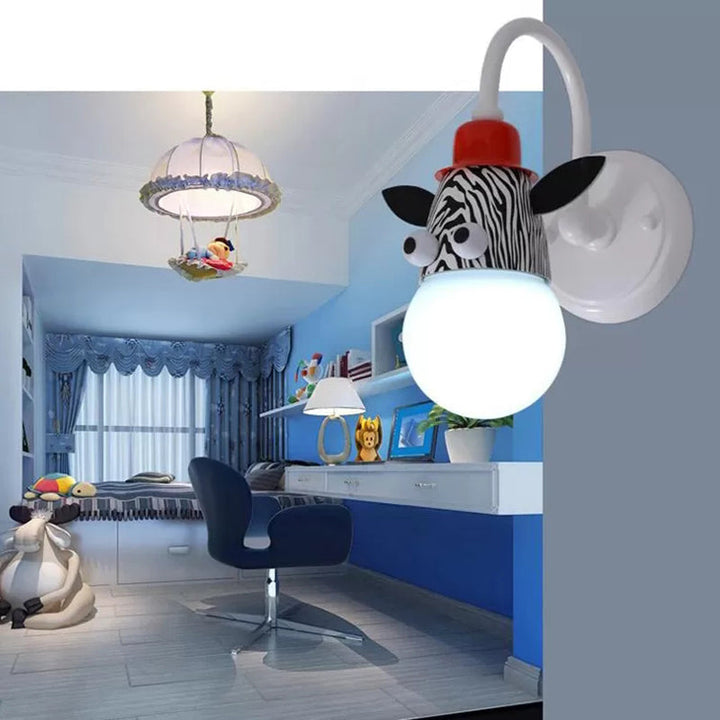 Skørter | Metal Animal Face Wall Lamp 1 Head Cartoon Wall Lamp for Children's Room Bathroom