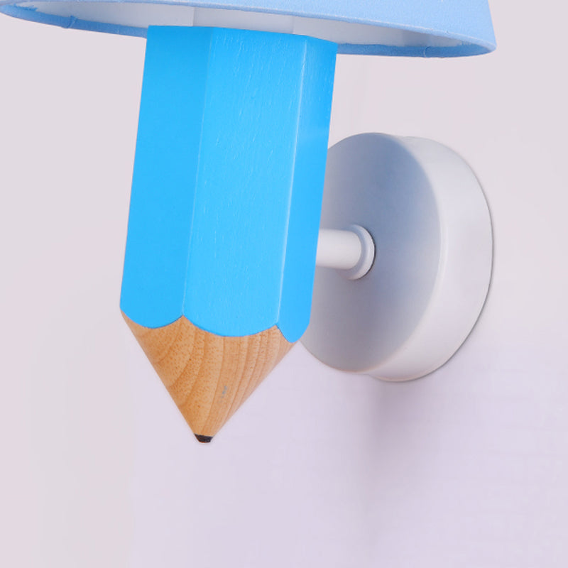 Skørter | Pencil Kids Room Wall Light with Conical Shade Resin 1 Head Modern Wall Lamp in Blue