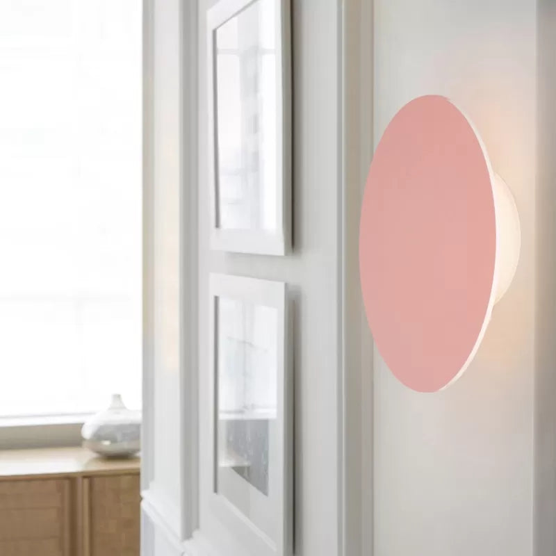 Skørter | Nordic Style Macaron Color Wall Lamp Round Metal Wall Lamp for Stair Foyer