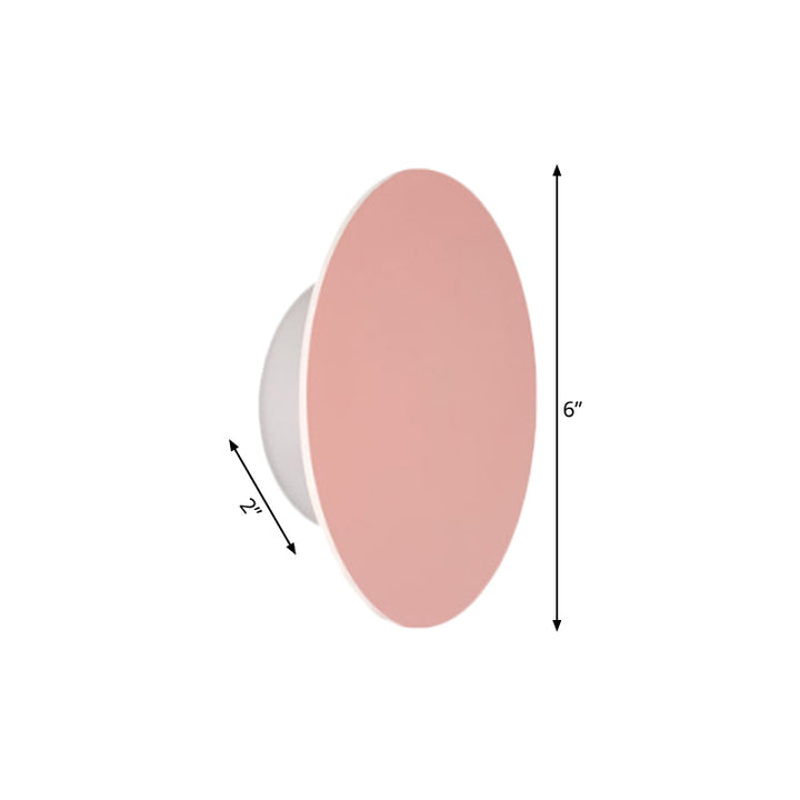 Skørter | Nordic Style Macaron Color Wall Lamp Round Metal Wall Lamp for Stair Foyer