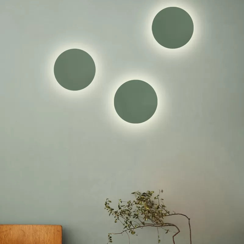 Skørter | Nordic Style Macaron Color Wall Lamp Round Metal Wall Lamp for Stair Foyer