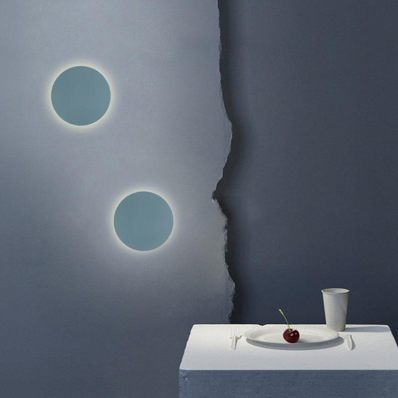 Skørter | Nordic Style Macaron Color Wall Lamp Round Metal Wall Lamp for Stair Foyer