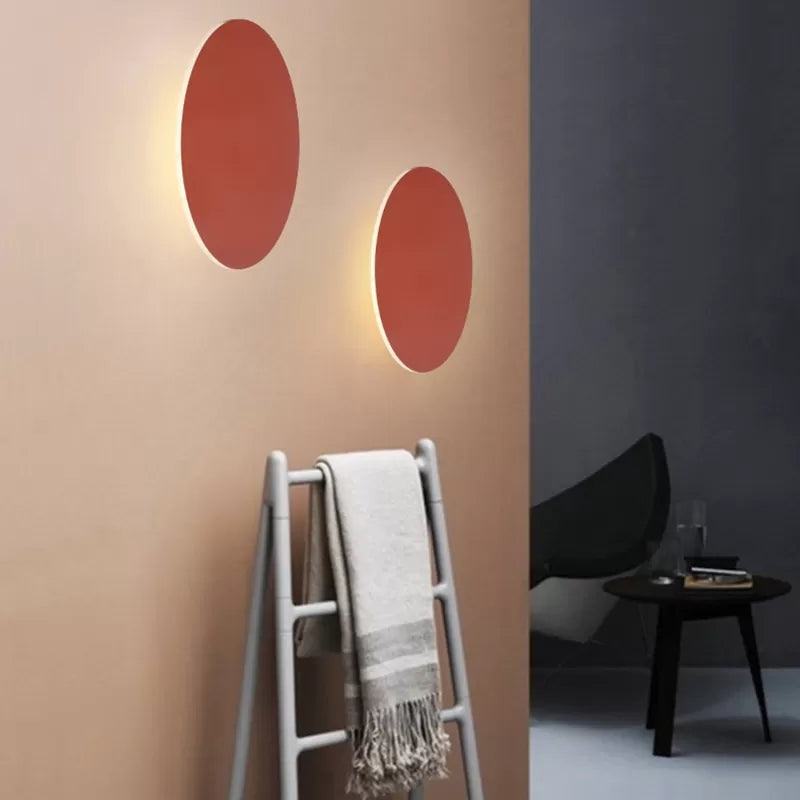 Skørter | Nordic Style Macaron Color Wall Lamp Round Metal Wall Lamp for Stair Foyer