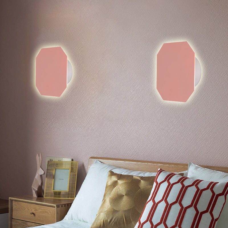 Skørter | Nordic Style Macaron Color Wall Lamp Round Metal Wall Lamp for Stair Foyer
