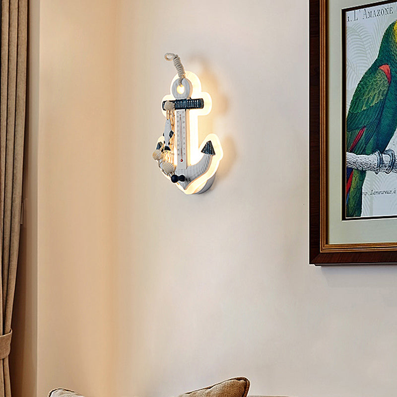 Skørter | Modern Anchor Wall Lamp with Thermometer Acrylic White Sconce Light for Living Room