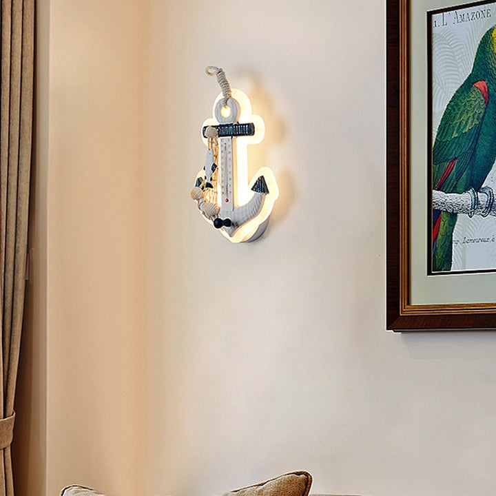 Skørter | Modern Anchor Wall Lamp with Thermometer Acrylic White Sconce Light for Living Room