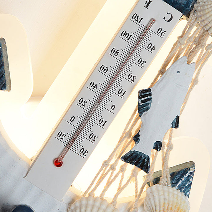 Skørter | Modern Anchor Wall Lamp with Thermometer Acrylic White Sconce Light for Living Room