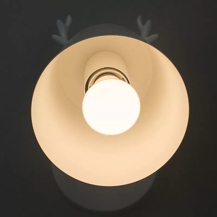 Skørter | Rotating Contemporary Deer Tax Wall Lamp Metal 1 Light White Wall Lamp for Hallway