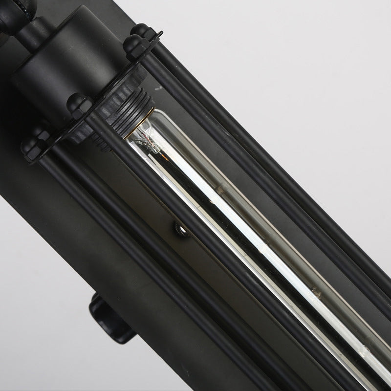 Skørter | Iron Wall Light in Tube Shape Industrial 1 Bulb Hallway Wall Light in Black