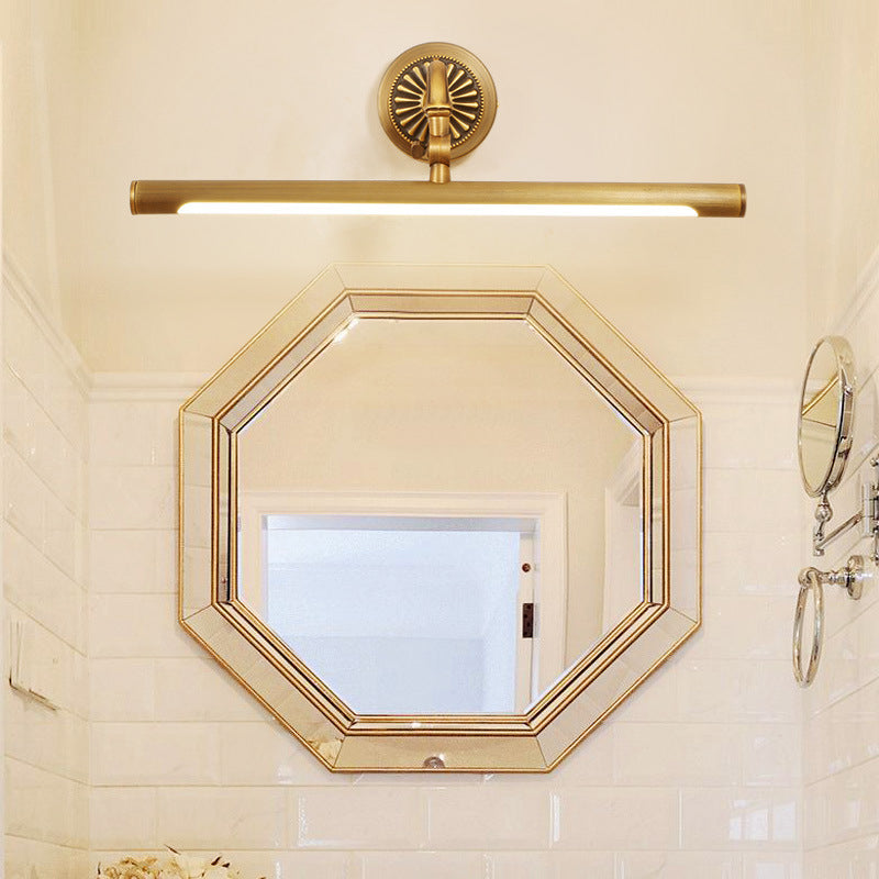 Skørter | Stab-shaped Powder Room LED Wall Lighting Ideas Simplicity Metal Gold Vanity Wall Light