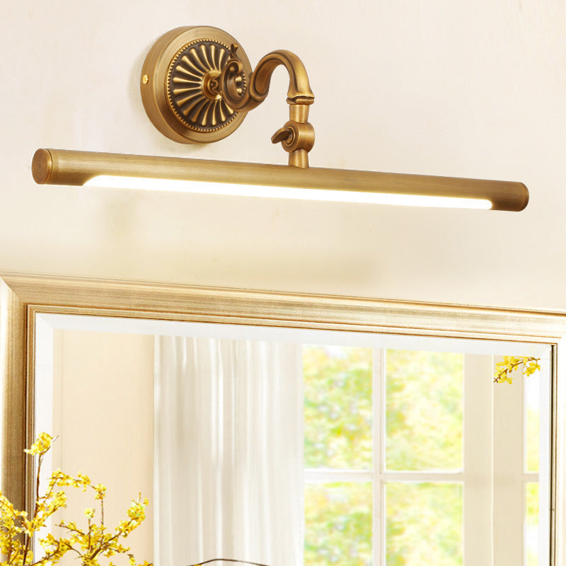 Skørter | Stab-shaped Powder Room LED Wall Lighting Ideas Simplicity Metal Gold Vanity Wall Light