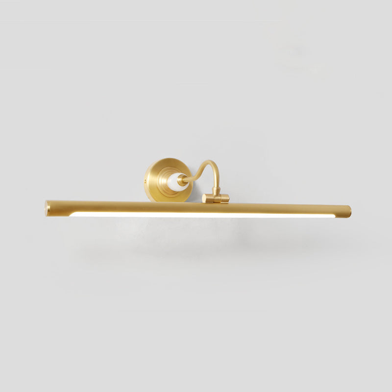 Skørter | Stab-shaped Powder Room LED Wall Lighting Ideas Simplicity Metal Gold Vanity Wall Light