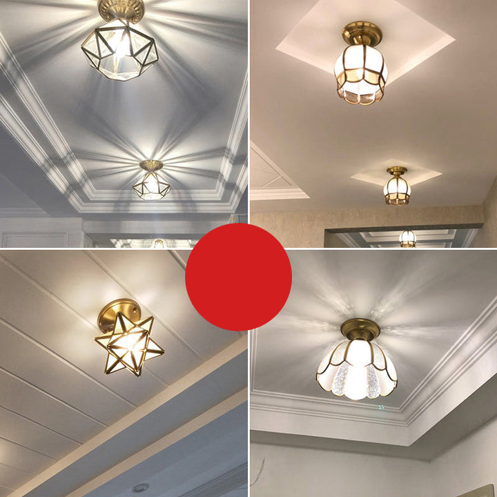 Lisslune | GoldenAura - Colonial Semi Flush Mount Lighting