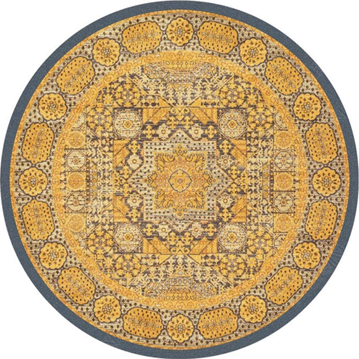 Lisslune | Ethnic Multicolor Floral Rug Synthetic Pearls Rug Non-Slip Backing Pet-Friendly Machine Washable Rug for Large Room