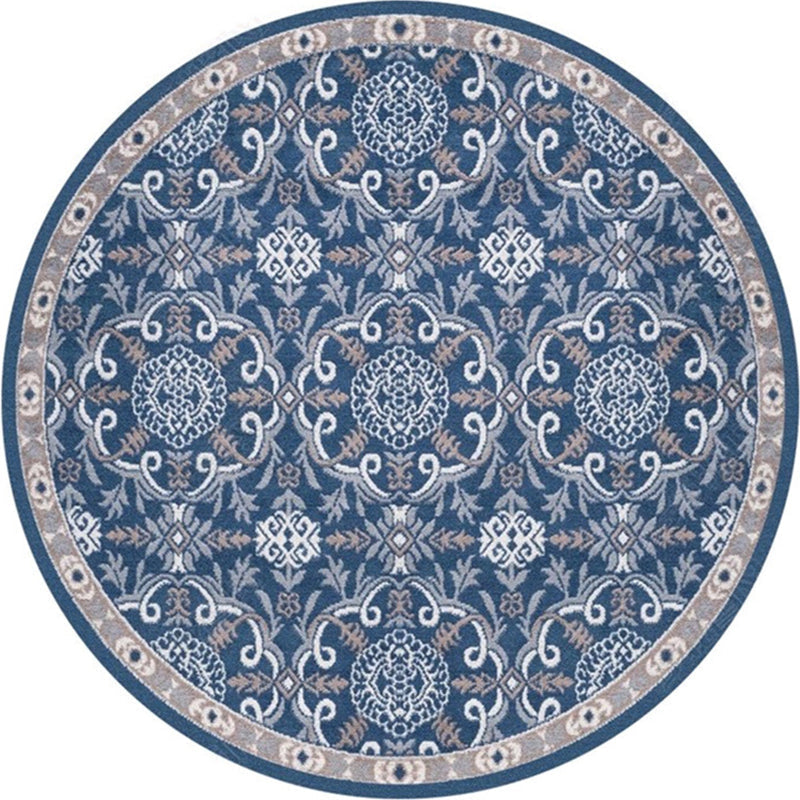 Lisslune | Ethnic Multicolor Floral Rug Synthetic Pearls Rug Non-Slip Backing Pet-Friendly Machine Washable Rug for Large Room