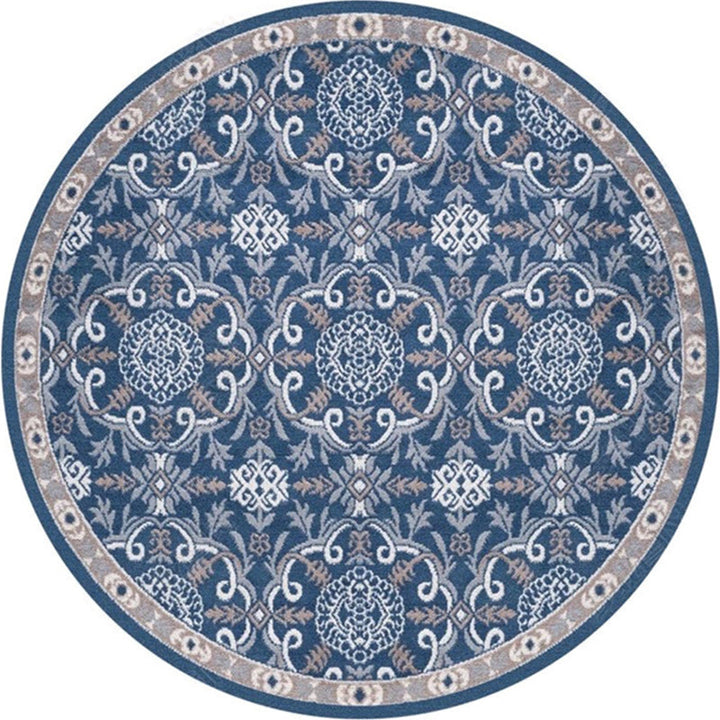 Lisslune | Ethnic Multicolor Floral Rug Synthetic Pearls Rug Non-Slip Backing Pet-Friendly Machine Washable Rug for Large Room