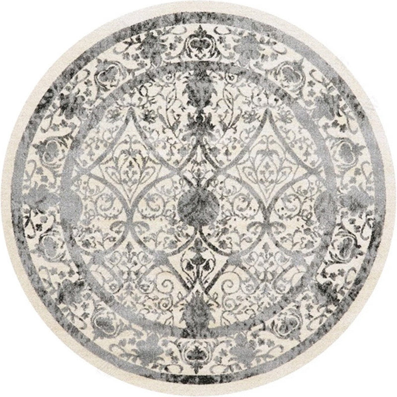 Lisslune | Ethnic Multicolor Floral Rug Synthetic Pearls Rug Non-Slip Backing Pet-Friendly Machine Washable Rug for Large Room
