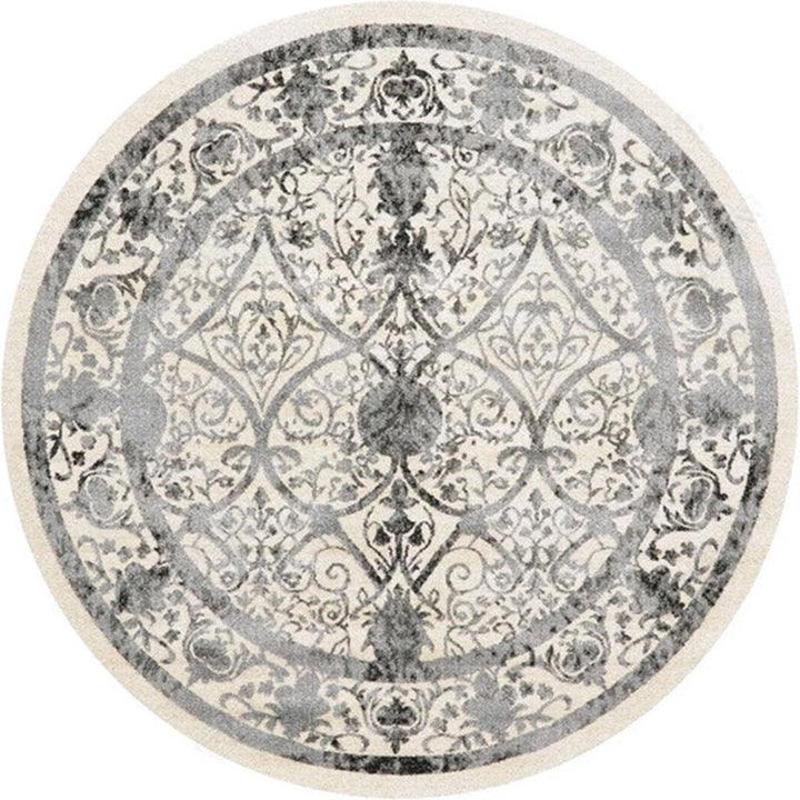 Lisslune | Ethnic Multicolor Floral Rug Synthetic Pearls Rug Non-Slip Backing Pet-Friendly Machine Washable Rug for Large Room
