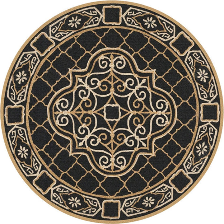 Lisslune | Ethnic Multicolor Floral Rug Synthetic Pearls Rug Non-Slip Backing Pet-Friendly Machine Washable Rug for Large Room