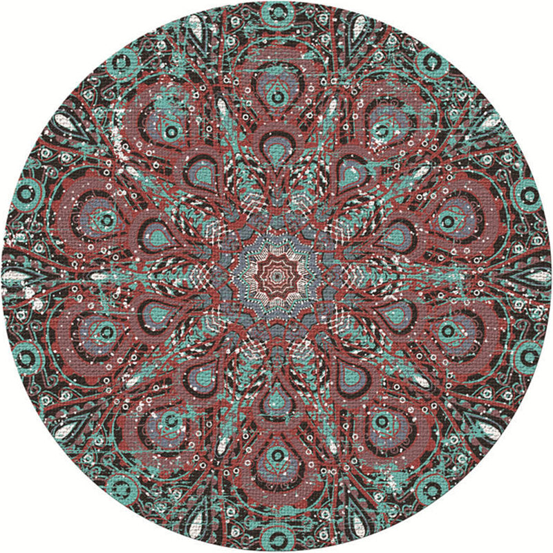 Lisslune | Exotic Moroccan Carpet Multicolored Floral Pattern Rug Non-Slip Pet-Friendly Stain-Resistant Rug for Home