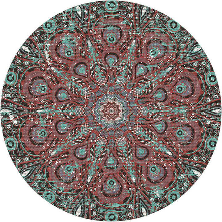 Lisslune | Exotic Moroccan Carpet Multicolored Floral Pattern Rug Non-Slip Pet-Friendly Stain-Resistant Rug for Home