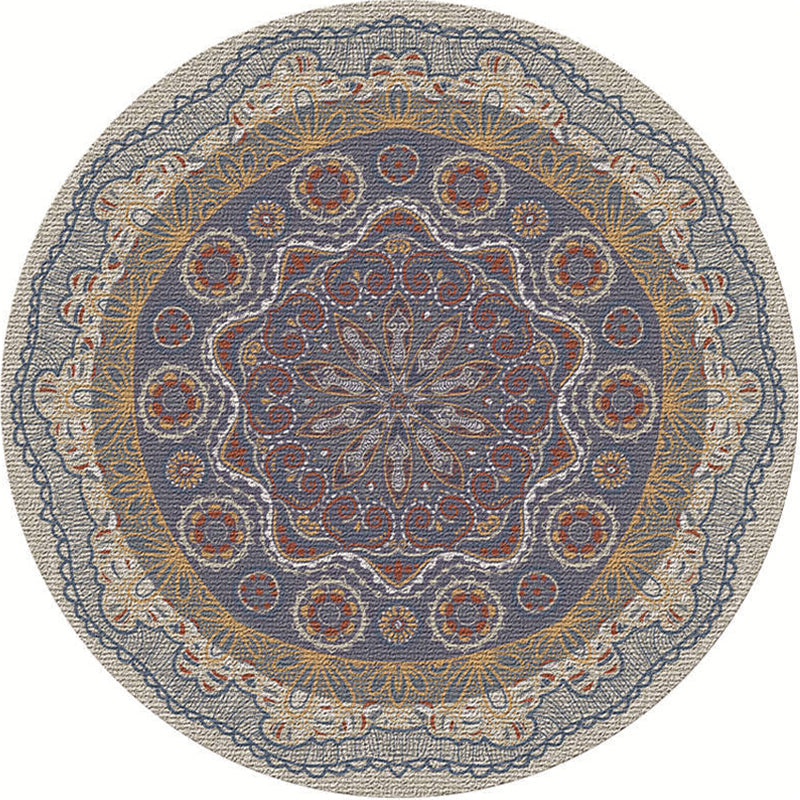 Lisslune | Exotic Moroccan Carpet Multicolored Floral Pattern Rug Non-Slip Pet-Friendly Stain-Resistant Rug for Home