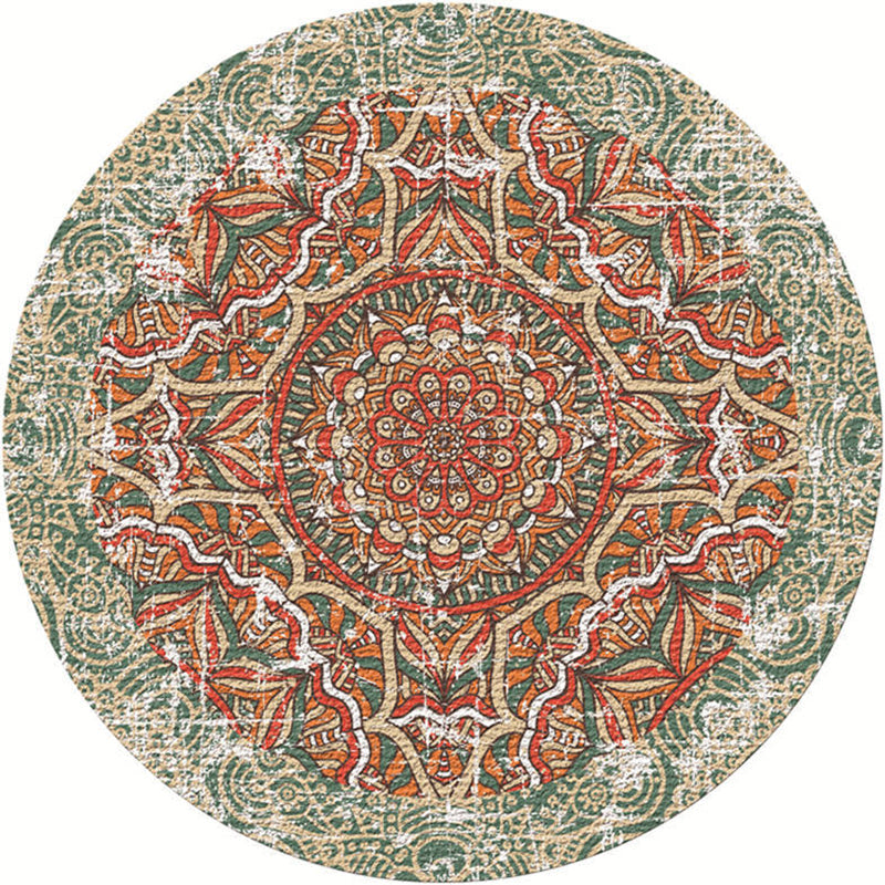 Lisslune | Exotic Moroccan Carpet Multicolored Floral Pattern Rug Non-Slip Pet-Friendly Stain-Resistant Rug for Home