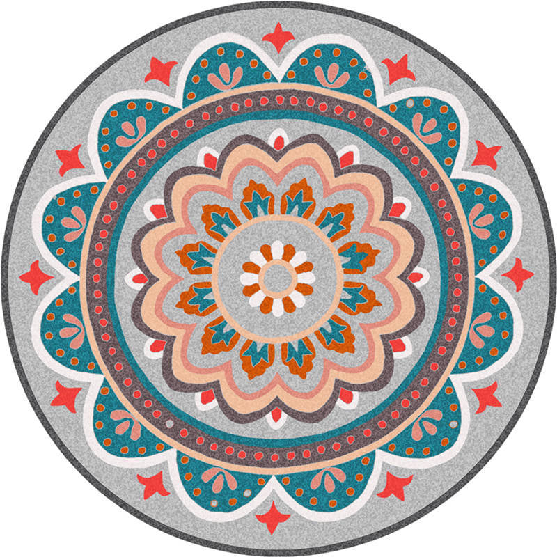 Lisslune | Exotic Moroccan Carpet Multicolored Floral Pattern Rug Non-Slip Pet-Friendly Stain-Resistant Rug for Home