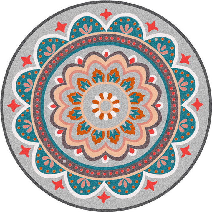 Lisslune | Exotic Moroccan Carpet Multicolored Floral Pattern Rug Non-Slip Pet-Friendly Stain-Resistant Rug for Home