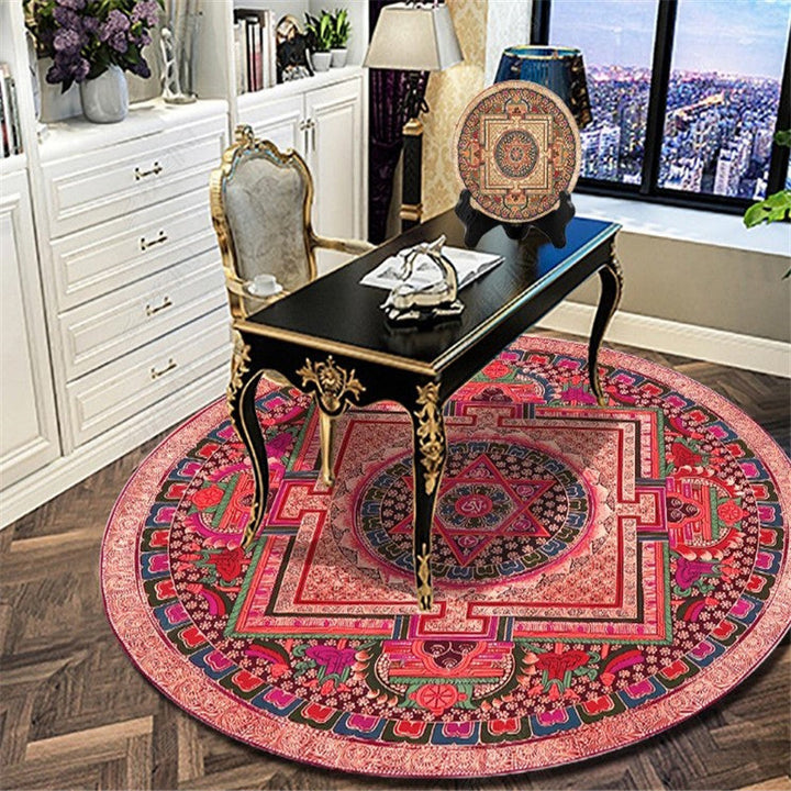Lisslune | Exotic Moroccan Carpet Multicolored Floral Pattern Rug Non-Slip Pet-Friendly Stain-Resistant Rug for Home