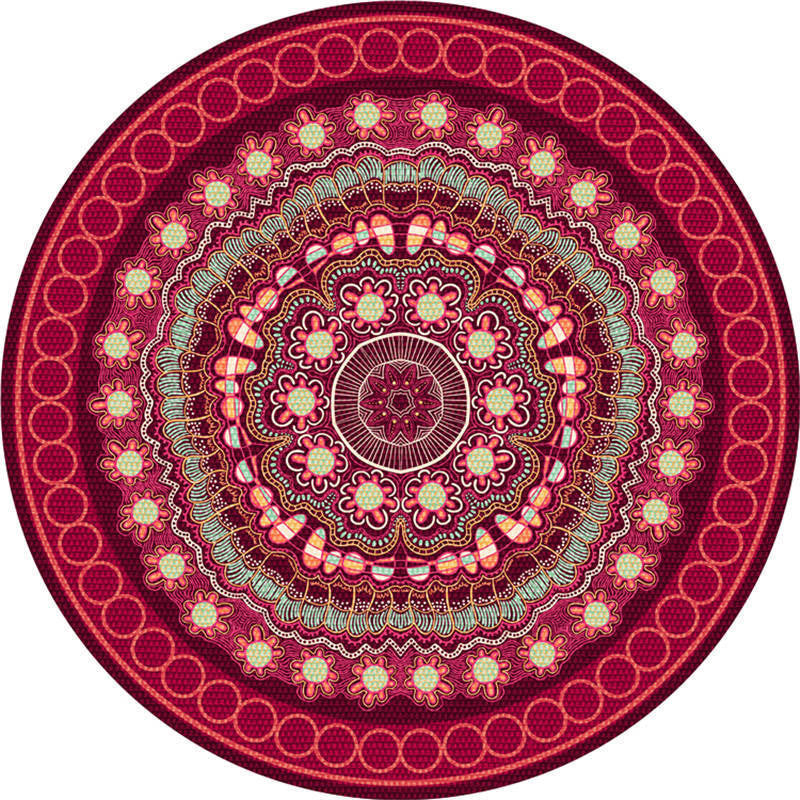 Lisslune | Exotic Moroccan Carpet Multicolored Floral Pattern Rug Non-Slip Pet-Friendly Stain-Resistant Rug for Home