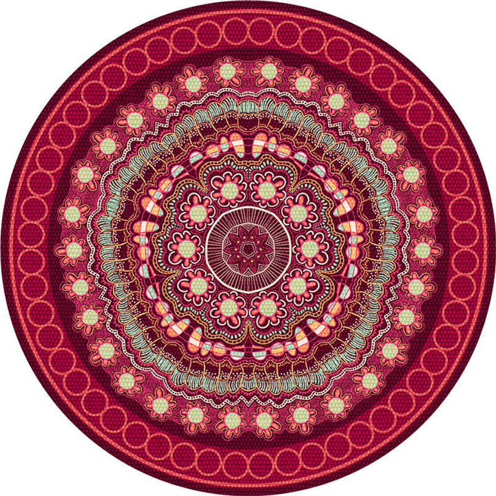Lisslune | Exotic Moroccan Carpet Multicolored Floral Pattern Rug Non-Slip Pet-Friendly Stain-Resistant Rug for Home