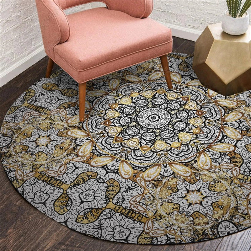 Lisslune | Exotic Moroccan Carpet Multicolored Floral Pattern Rug Non-Slip Pet-Friendly Stain-Resistant Rug for Home