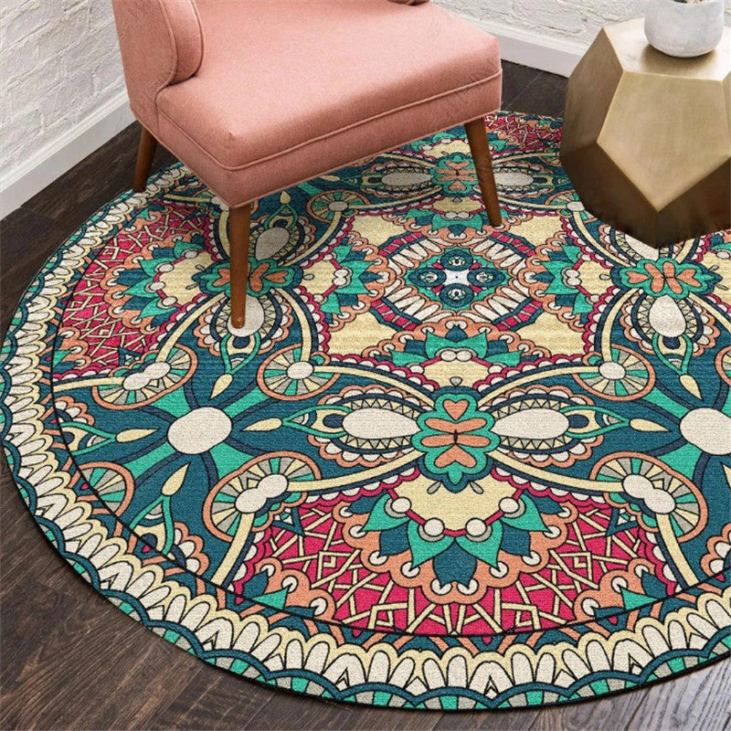 Lisslune | Exotic Moroccan Carpet Multicolored Floral Pattern Rug Non-Slip Pet-Friendly Stain-Resistant Rug for Home