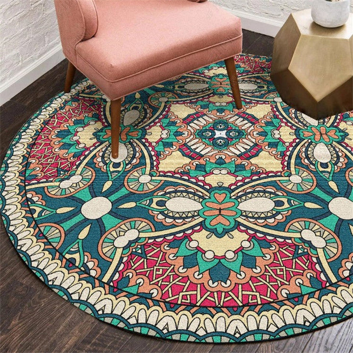 Lisslune | Exotic Moroccan Carpet Multicolored Floral Pattern Rug Non-Slip Pet-Friendly Stain-Resistant Rug for Home