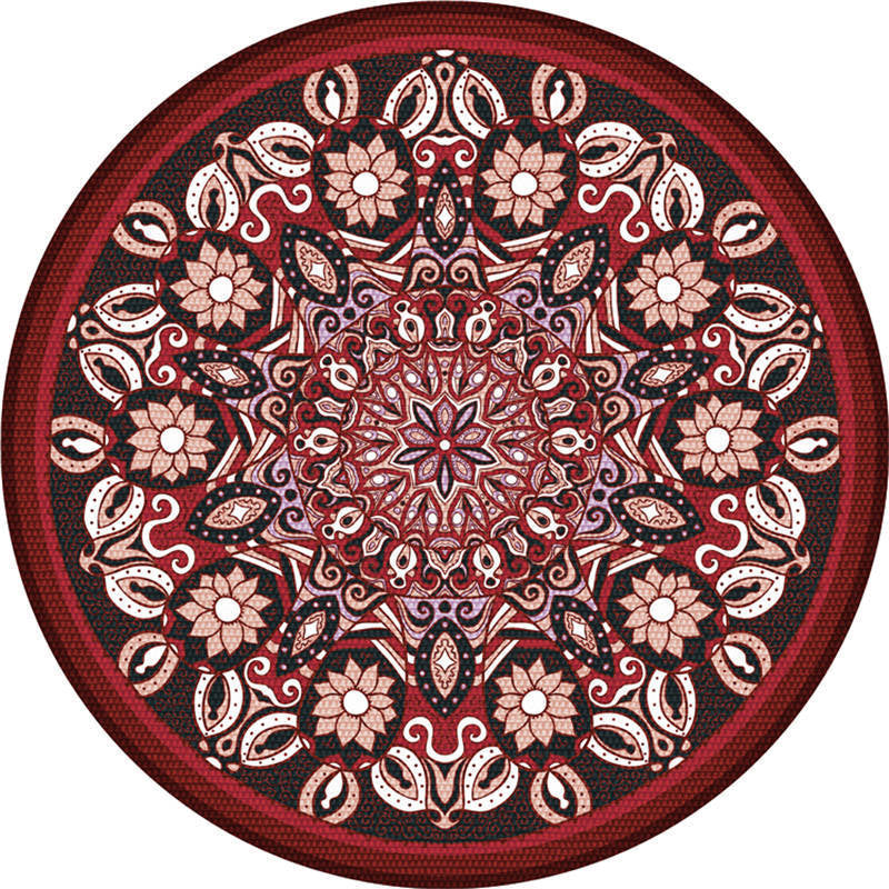 Lisslune | Exotic Moroccan Carpet Multicolored Floral Pattern Rug Non-Slip Pet-Friendly Stain-Resistant Rug for Home